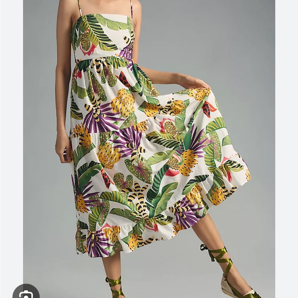 Farm Rio Tropical Print Midi Dress